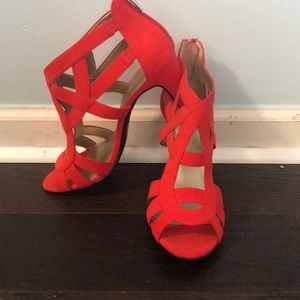 Orange/salmon decorative booties